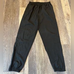 Vintage Reebok Nylon Track Pants Men L Black Y2K Streetwear Gorpcore Joggers